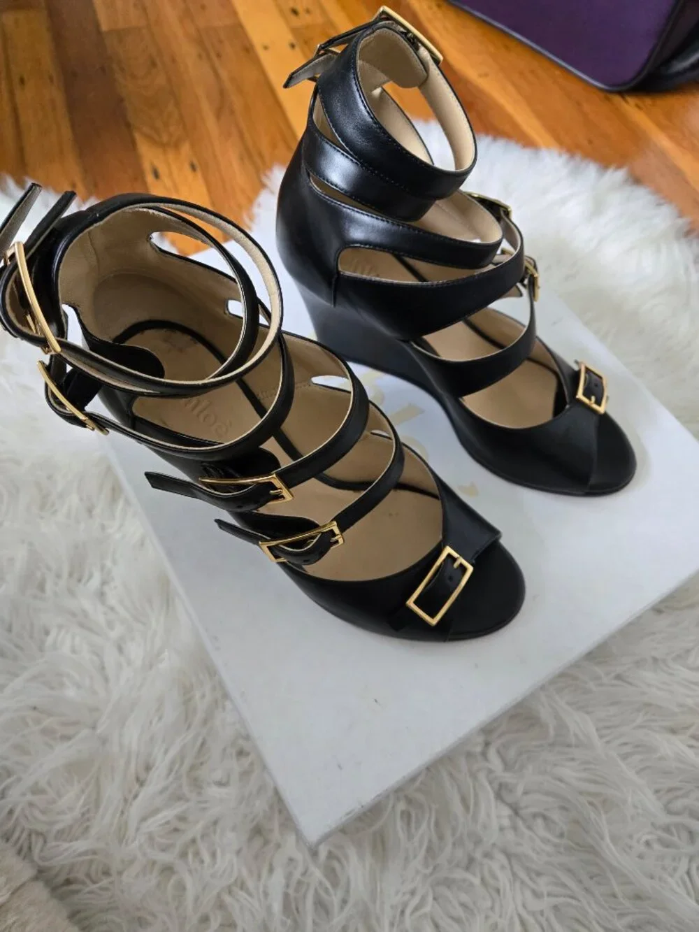 Chloe Multi-strap Wedge Sandals